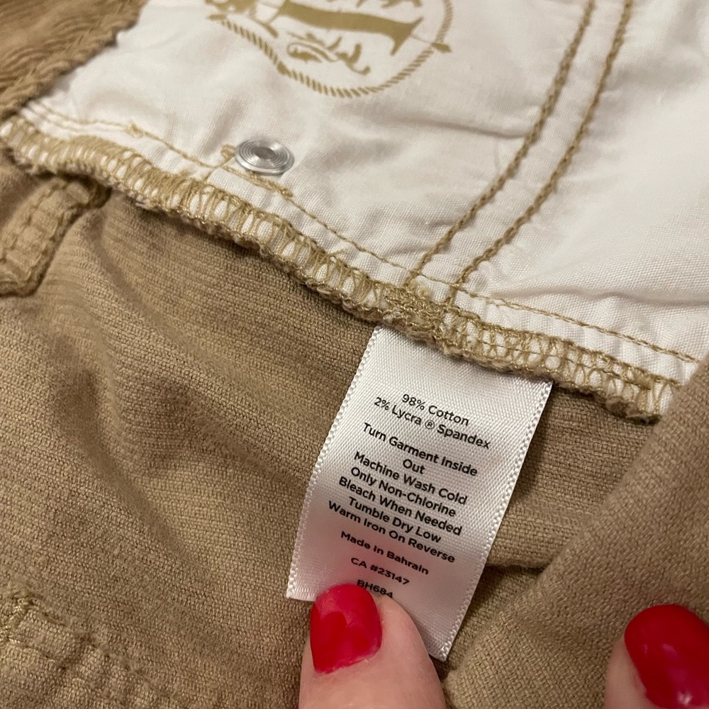 Talbots stretch corduroy light weight carmel color corduroy slacks w/spandex. - Picture 10 of 11